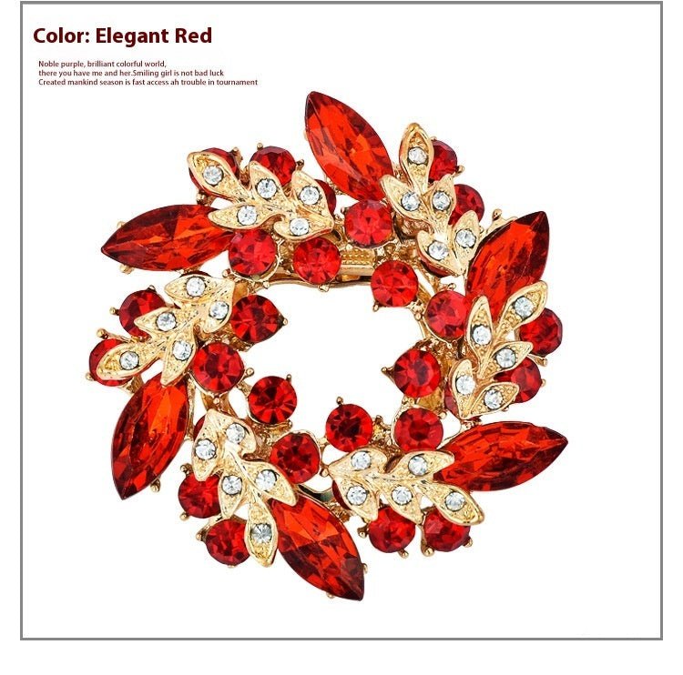 Bauhinia Style Crystal Diamond Brooch – Dual - Use Scarf Pin - Elysian Bijoux