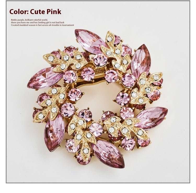 Bauhinia Style Crystal Diamond Brooch – Dual - Use Scarf Pin - Elysian Bijoux