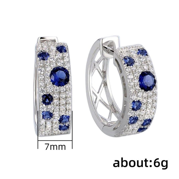BlueMoon Zircon Round Ear Clips - Elysian Bijoux