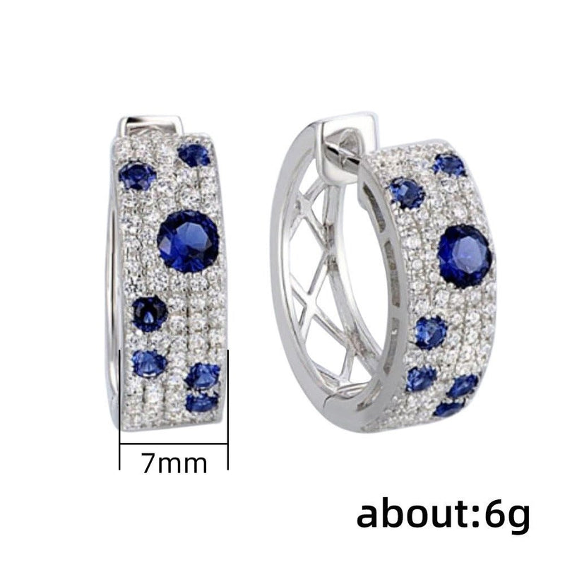 BlueMoon Zircon Round Ear Clips - Elysian Bijoux