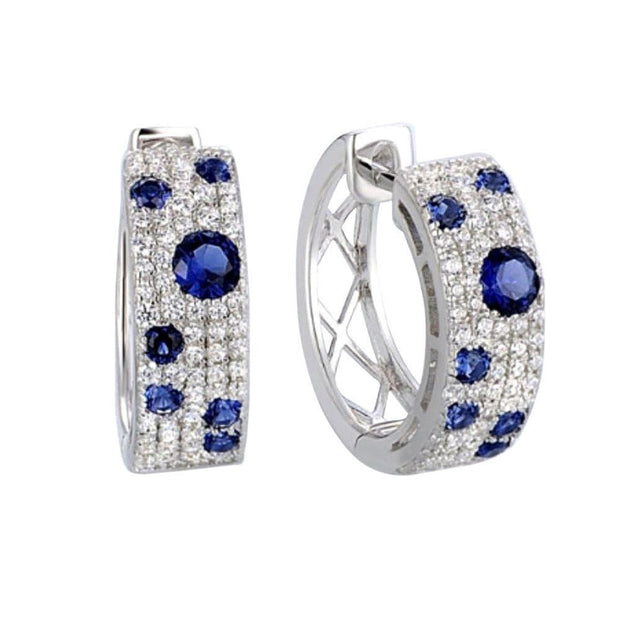 BlueMoon Zircon Round Ear Clips - Elysian Bijoux