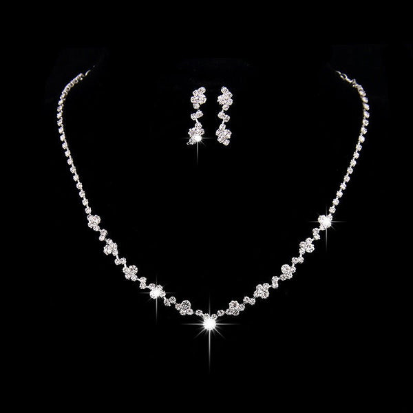 Brillia™ Simple Rhinestone Bridal Jewelry Set - Elysian Bijoux