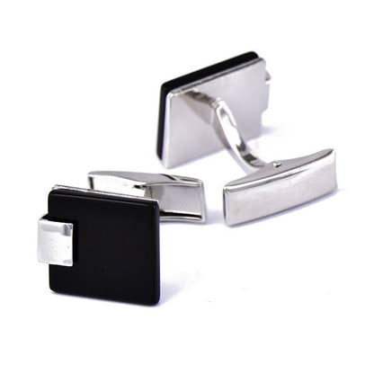 Business Black Agate Cufflinks - Elysian Bijoux