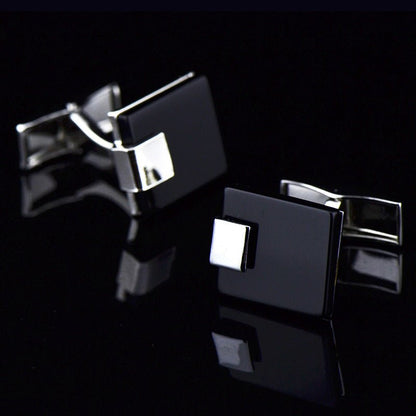 Business Black Agate Cufflinks - Elysian Bijoux