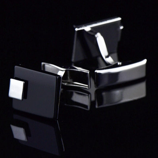 Business Black Agate Cufflinks - Elysian Bijoux
