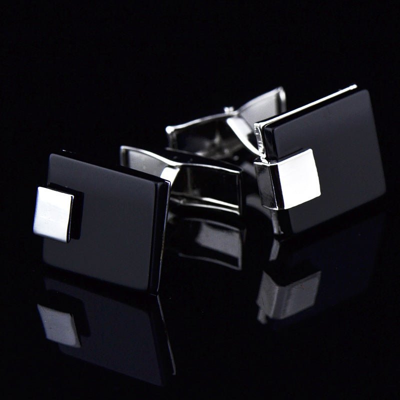 Business Black Agate Cufflinks - Elysian Bijoux
