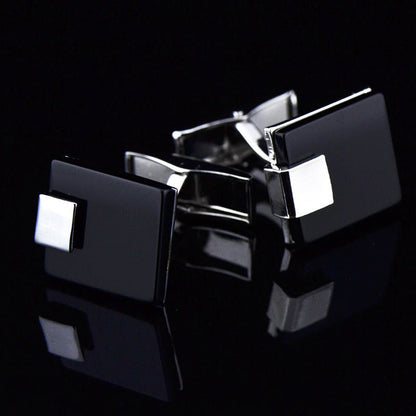 Business Black Agate Cufflinks - Elysian Bijoux