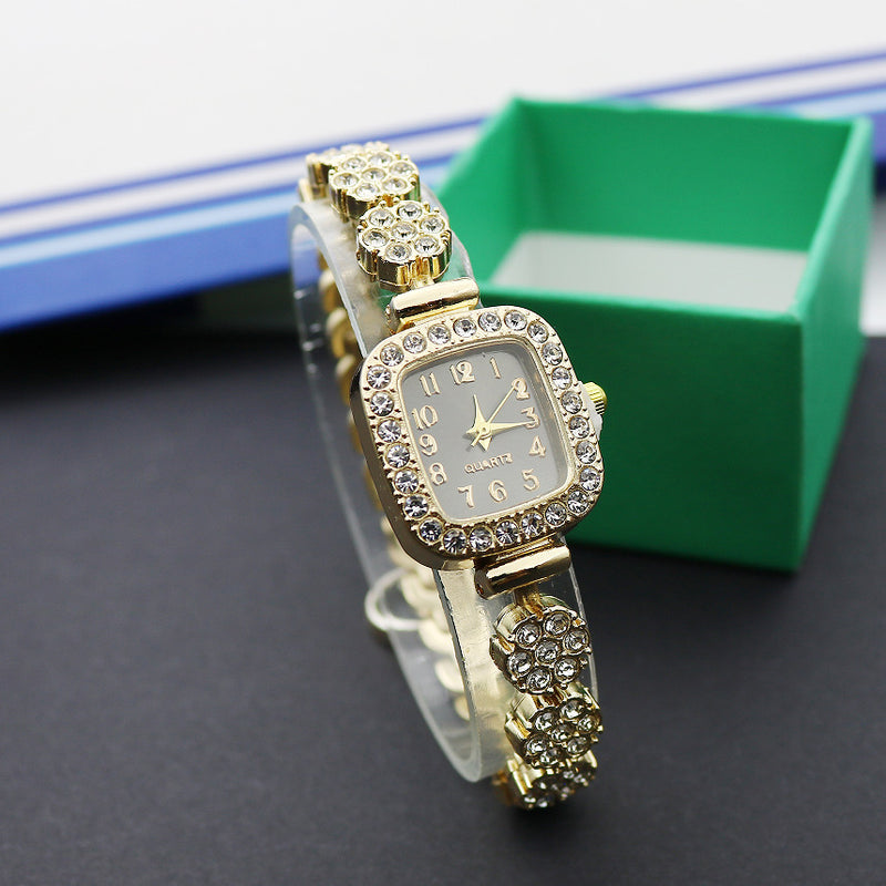 Special Interest Light Luxury Fully-Jewelled Square Fashion Watch