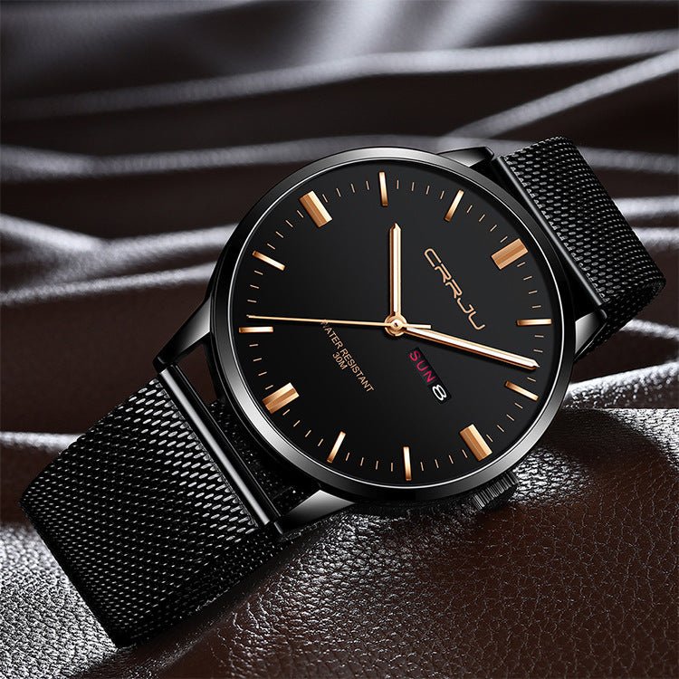 ChronoEdge™ Men's Business Casual Quartz Watch - Elysian Bijoux