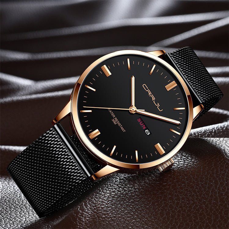ChronoEdge™ Men's Business Casual Quartz Watch - Elysian Bijoux