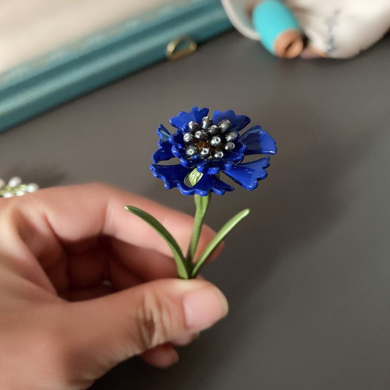 Creative All - Match Green Plant Flower Pearl Brooch - Elysian Bijoux