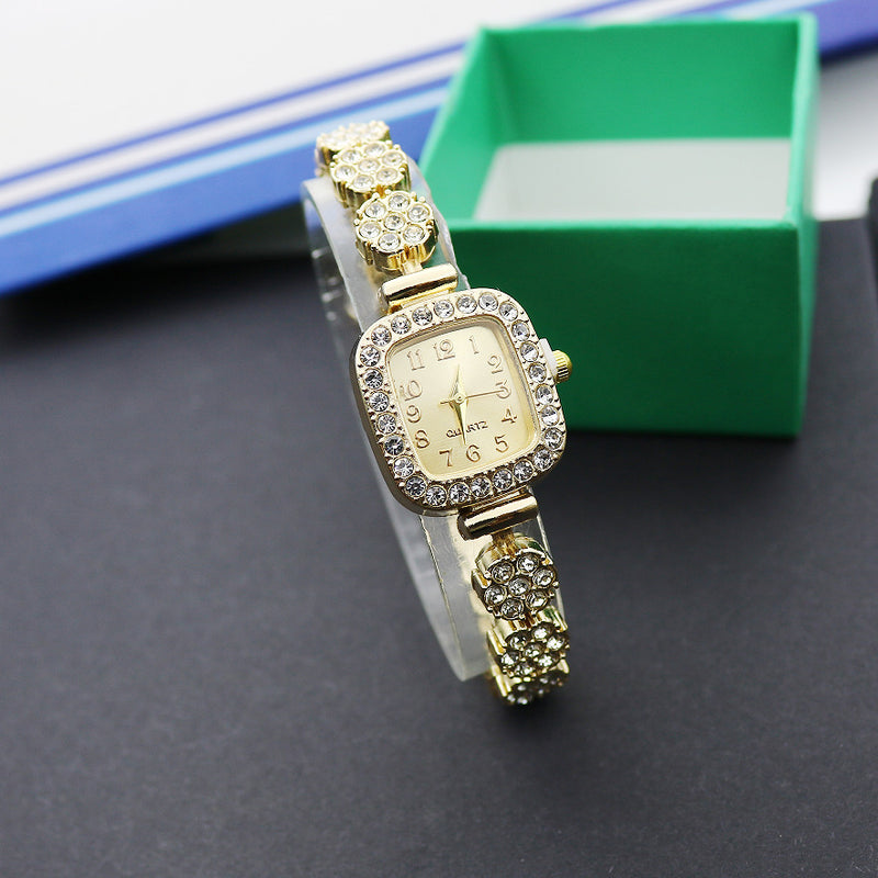 Special Interest Light Luxury Fully-Jewelled Square Fashion Watch