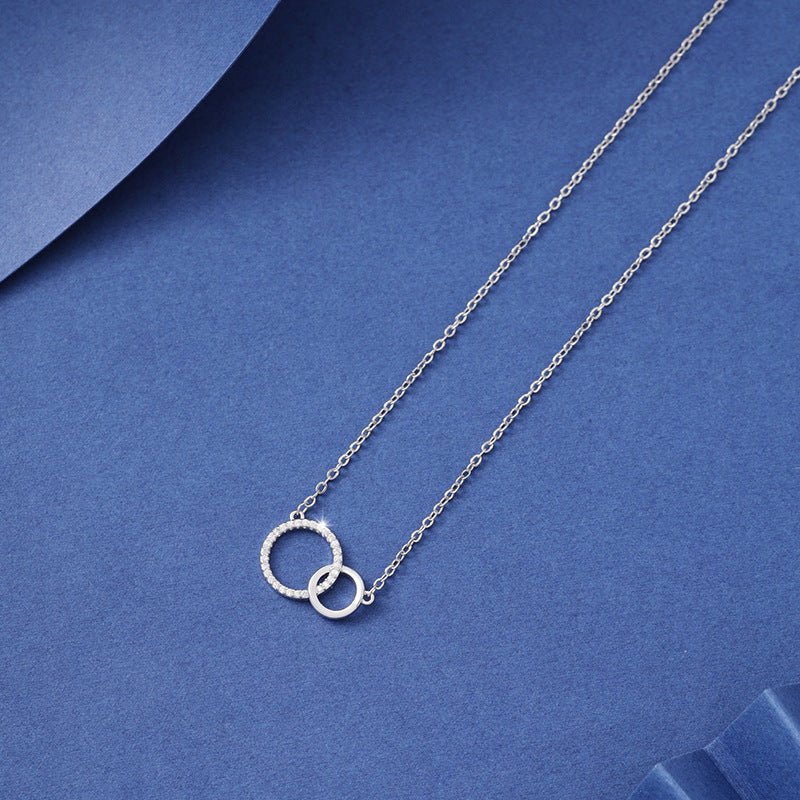 DualAura™ Asymmetrical Double Ring Necklace - Elysian Bijoux