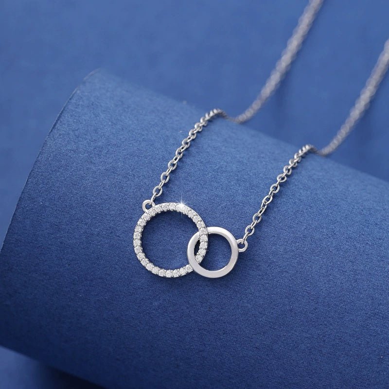 DualAura™ Asymmetrical Double Ring Necklace - Elysian Bijoux