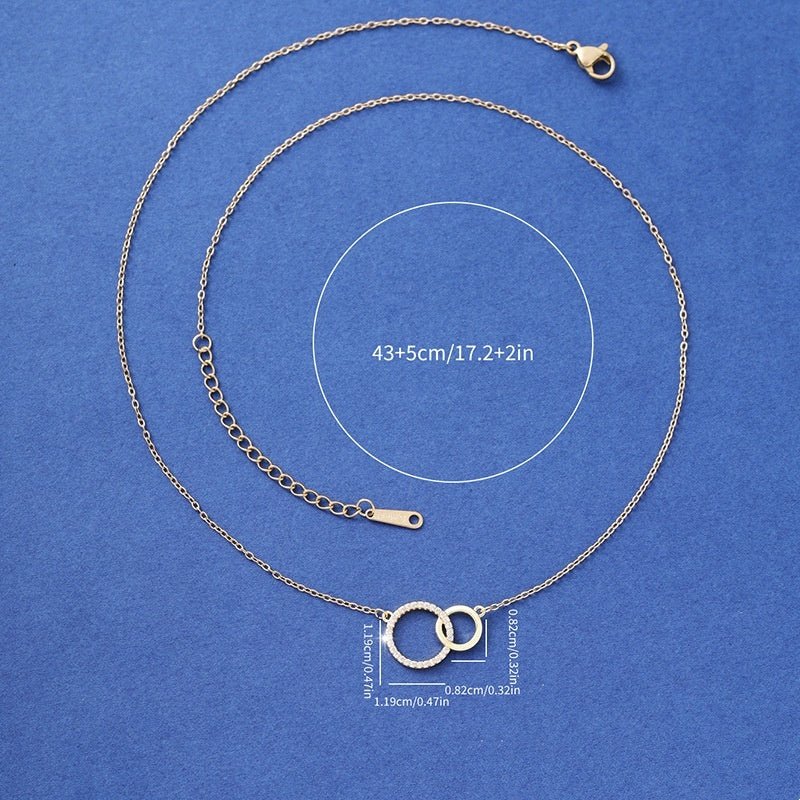 DualAura™ Asymmetrical Double Ring Necklace - Elysian Bijoux