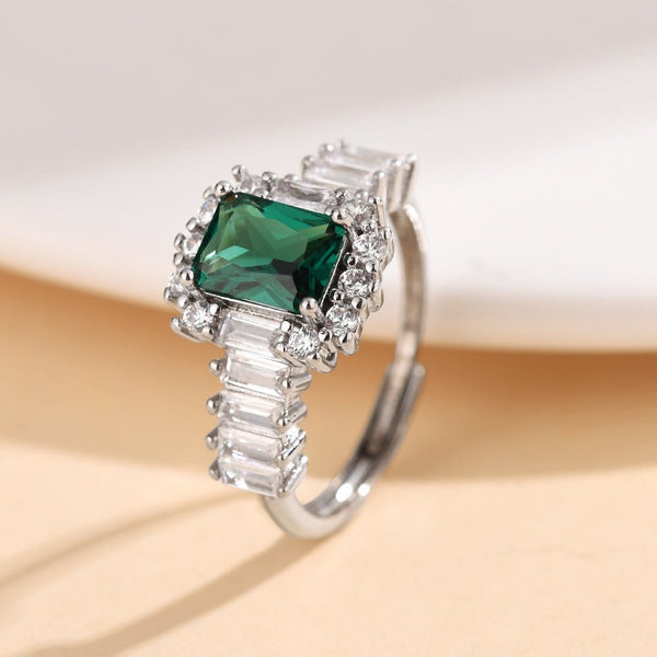 EmeraldSquare Open Zircon Ring - Elysian Bijoux