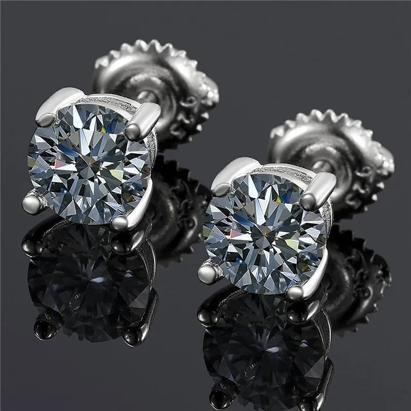 Eterna Four - Prong Moissanite Earrings - Elysian Bijoux