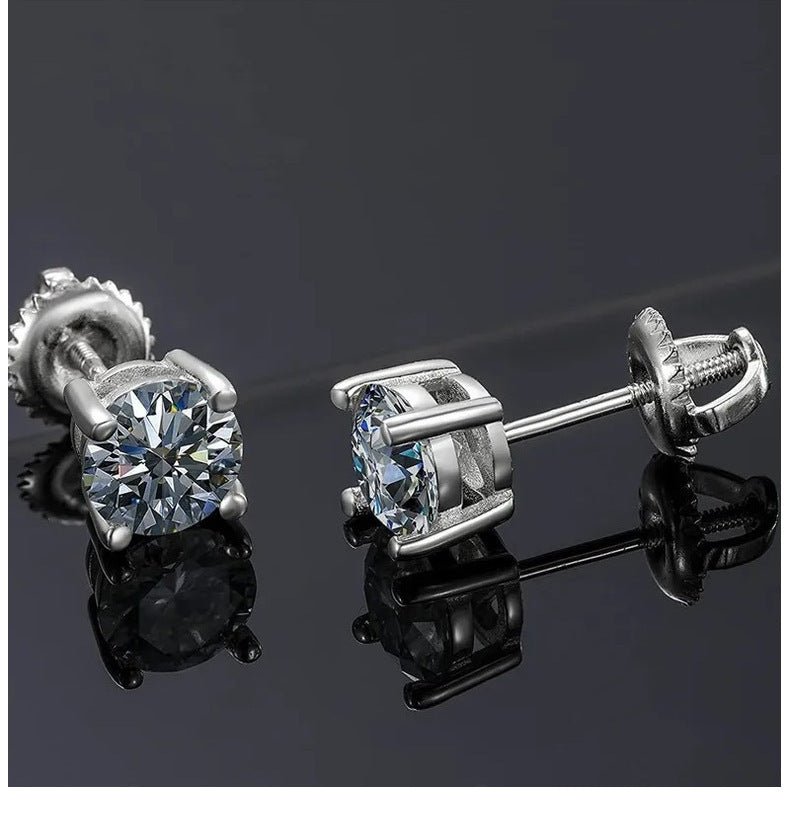 Eterna Four - Prong Moissanite Earrings - Elysian Bijoux