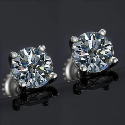 Eterna Four - Prong Moissanite Earrings - Elysian Bijoux