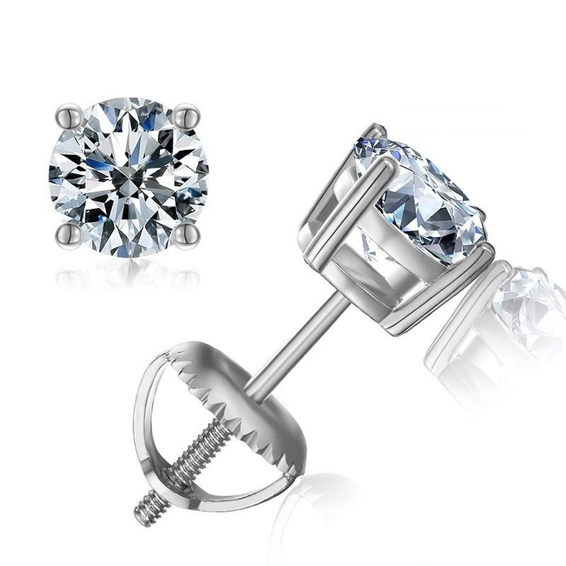 Eterna Four - Prong Moissanite Earrings - Elysian Bijoux