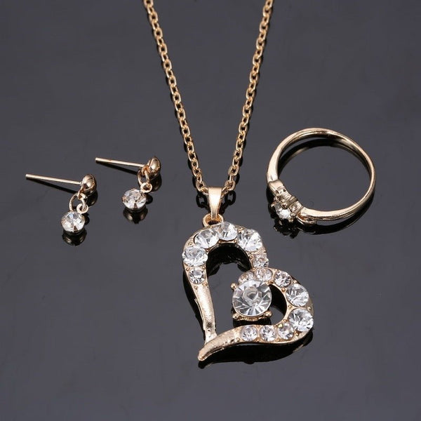 EternaHeart™ Rhinestone Jewelry Set - Elysian Bijoux