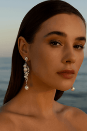 Étoile Pearl & Zircon Tassel Earrings - Elysian Bijoux