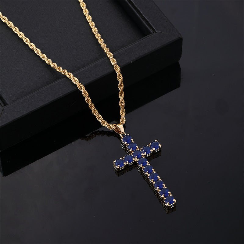 European & American Cross Necklace for Men – Hip Hop Style - Elysian Bijoux