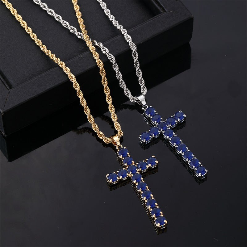 European & American Cross Necklace for Men – Hip Hop Style - Elysian Bijoux