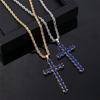 European & American Cross Necklace for Men – Hip Hop Style - Elysian Bijoux