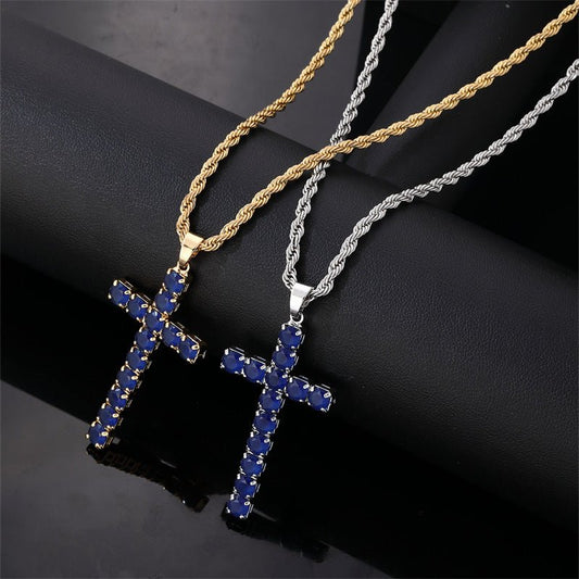 European & American Cross Necklace for Men – Hip Hop Style - Elysian Bijoux