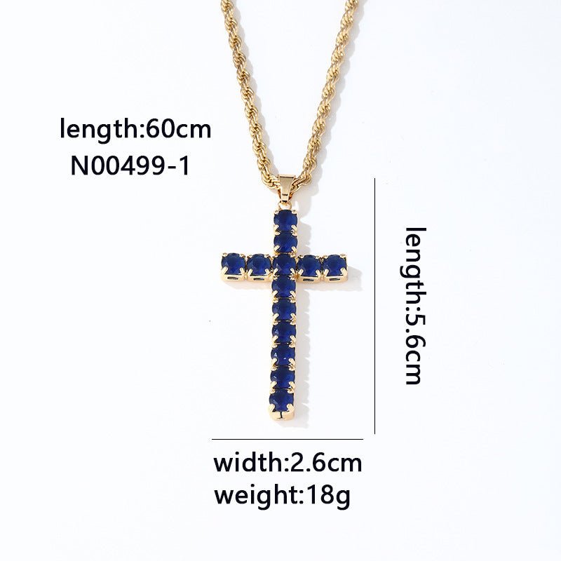 European & American Cross Necklace for Men – Hip Hop Style - Elysian Bijoux
