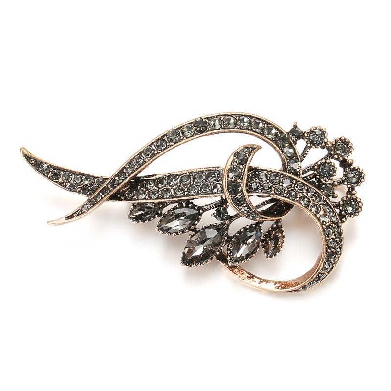 Fashion Personality Lady's Flower Zircon Brooch – Elegant Crystal Inlay Design - Elysian Bijoux