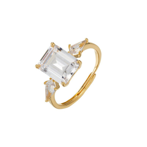FrostSquare Open Zircon Ring - Elysian Bijoux