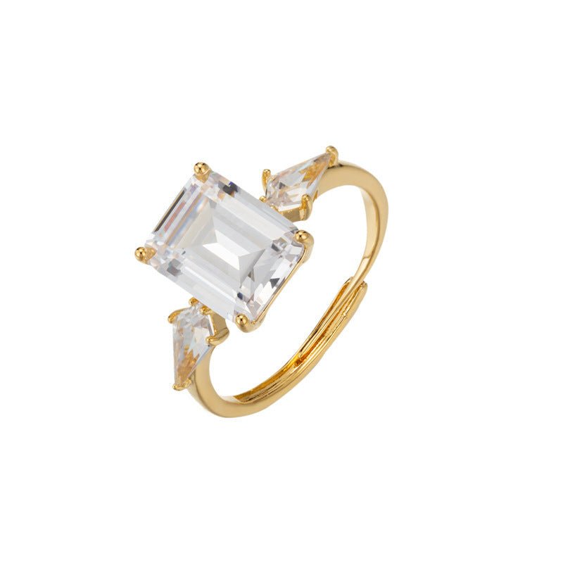 FrostSquare Open Zircon Ring - Elysian Bijoux