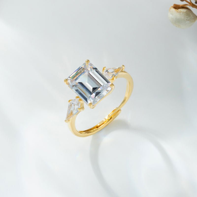 FrostSquare Open Zircon Ring - Elysian Bijoux