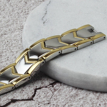 Gold Double Row Magnet Bracelet - Elysian Bijoux