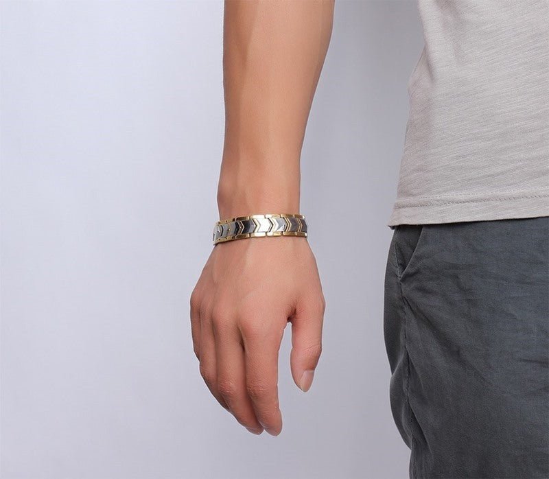 Gold Double Row Magnet Bracelet - Elysian Bijoux