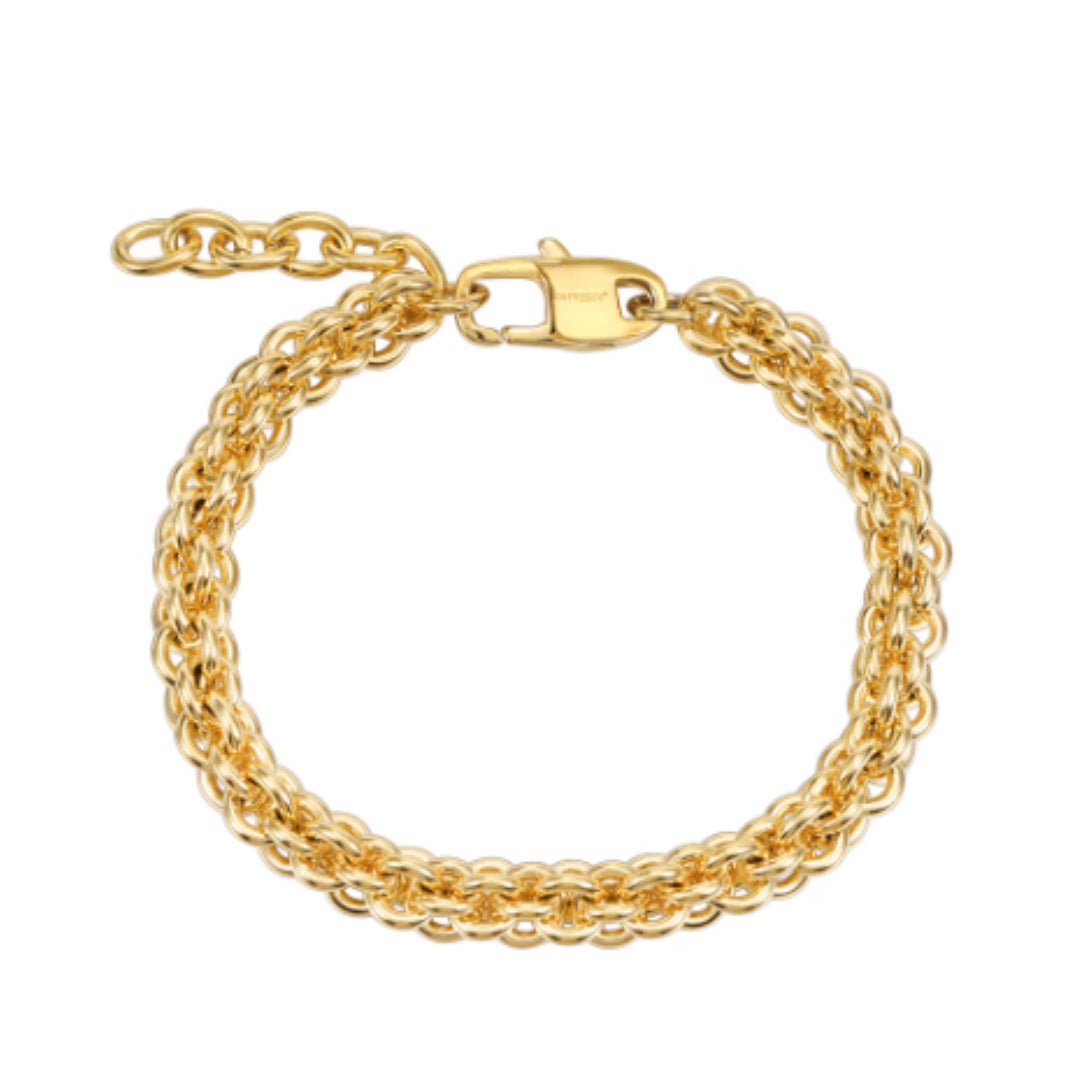 Gold Titanium Steel Bracelet – Unisex Hip Hop Trend - Elysian Bijoux