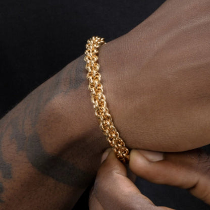 Gold Titanium Steel Bracelet – Unisex Hip Hop Trend - Elysian Bijoux