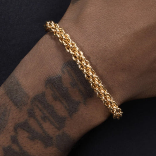 Gold Titanium Steel Bracelet – Unisex Hip Hop Trend - Elysian Bijoux