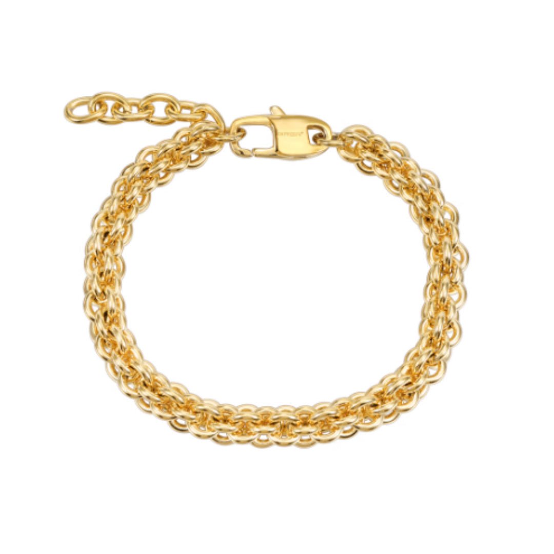 Gold Titanium Steel Bracelet – Unisex Hip Hop Trend - Elysian Bijoux