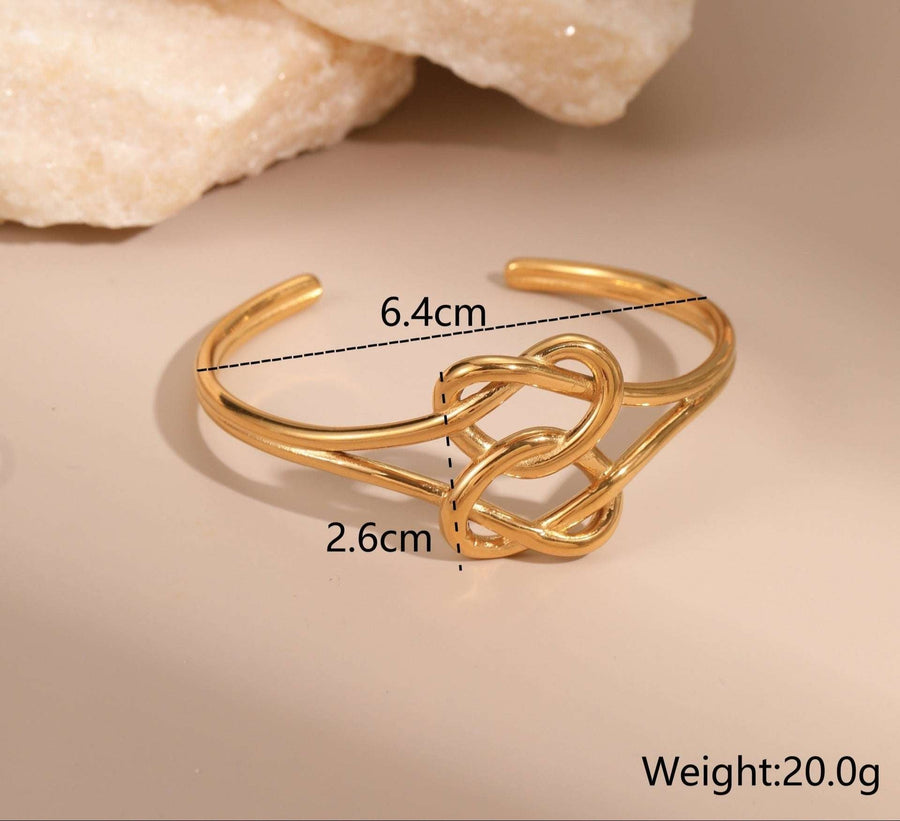 Heartline 18K Open Cuff - Elysian Bijoux