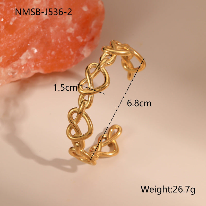 Heartline 18K Open Cuff - Elysian Bijoux