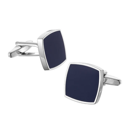 High Quality Men’s French Shirt Cufflinks – Square Blue Background - Elysian Bijoux