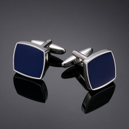 High Quality Men’s French Shirt Cufflinks – Square Blue Background - Elysian Bijoux