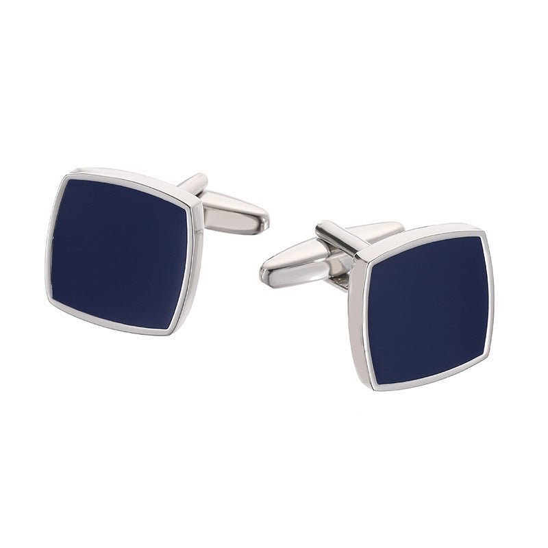 High Quality Men’s French Shirt Cufflinks – Square Blue Background - Elysian Bijoux