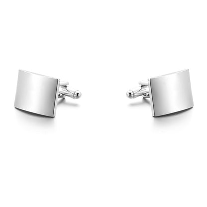 High Quality Plain Glossy Cufflinks – French Western - Style Elegance - Elysian Bijoux