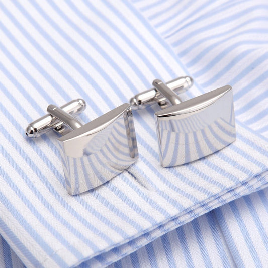 High Quality Plain Glossy Cufflinks – French Western - Style Elegance - Elysian Bijoux