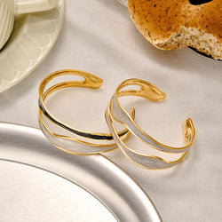 LiquidLine Steel Open Cuff - Elysian Bijoux