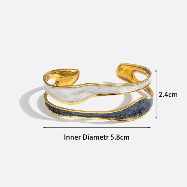 LiquidLine Steel Open Cuff - Elysian Bijoux